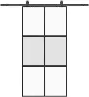 vidaXL Schiebet&uuml;r mit Beschlag Schwarz 102,5x205 cm Hartglas
