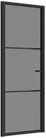 vidaXL Innent&uuml;r 76x201,5 cm Schwarz ESG-Glas und Aluminium