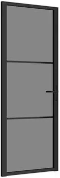 vidaXL Innent&uuml;r 76x201,5 cm Schwarz ESG-Glas und Aluminium 350560