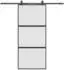 vidaXL Schiebetür mit Beschlag Schwarz 90x205 cm Hartglas 3375875