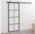vidaXL Schiebetür Aluminium und ESG Glas 76x205 cm Schwarz 288064