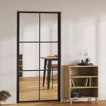 vidaXL Innent&uuml;r ESG Glas und Aluminium 102,5x201,5 cm Schwarz 151205