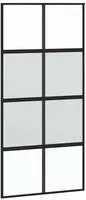 vidaXL Schiebet&uuml;r Schwarz 102,5x205 cm Hartglas und Aluminium