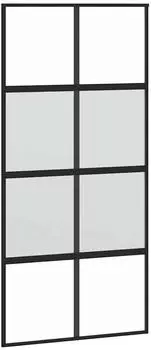vidaXL Schiebet&uuml;r Schwarz 102,5x205 cm Hartglas und Aluminium 155224