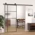 vidaXL Schiebetür ESG-Glas und Aluminium mattiert 90x205 cm Schwarz 151683
