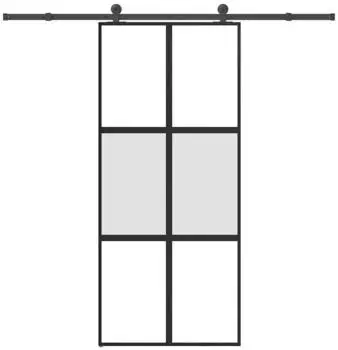 vidaXL Schiebet&uuml;r mit Beschlag 90x205 cm Hartglas & Aluminium 3332975