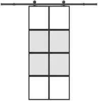 vidaXL Schiebet&uuml;r mit Beschlag 90x205 cm Hartglas und Aluminium