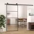vidaXL Schiebetür ESG-Glas und Aluminium Mattiert 90x205 cm Schwarz 151659