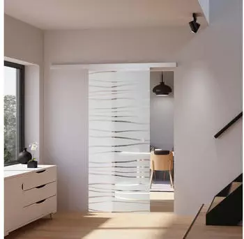 Inova Glasschiebet&uuml;r Mistral 755 x 2035 mm Komplettset mit Griffmuschel inkl. 2Seitiger Softclose