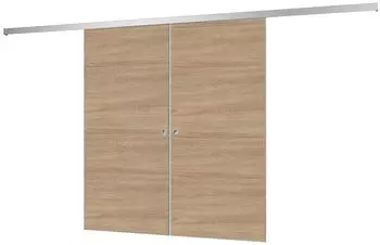 Inova Holzschiebet&uuml;r Wildeiche 1510 x 2035 mm Komplettset mit Griffmuschel