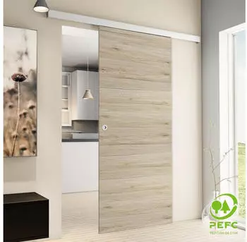 Inova Holzschiebet&uuml;r Eiche San Remo 880 x 2035 mm Komplettset mit Griffmuschel