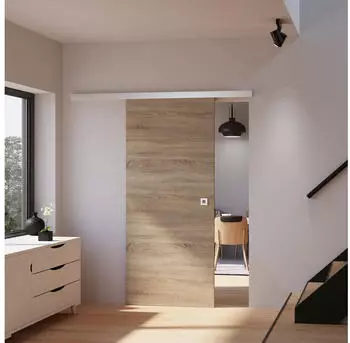 Schulte Holzschiebetür Wildeiche 880x2035mm Softclose Quadratgriff