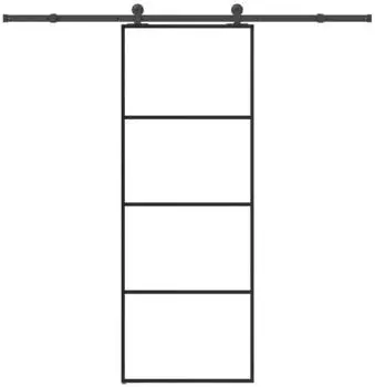 vidaXL Schiebet&uuml;r mit Beschlag 76x205 cm ESG-Glas & Aluminium 3332863