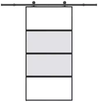 vidaXL Schiebet&uuml;r mit Beschlag 102,5x205 cm Hartglas & Aluminium 3333000