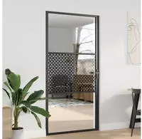 vidaXL Glast&uuml;r Schwarz 102,5 x 3,5 x 201,5 cm Aluminium