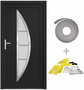 vidaXL Haust&uuml;r Anthrazit 88x200 cm PVC 3187873