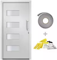 Haust&uuml;r Aluminium Und Pvc Wei&szlig; 110x210 Cm Vidaxl