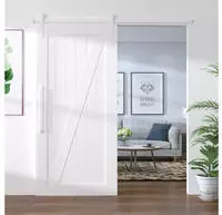 vidaXL Schiebet&uuml;rbeschlag 200 cm Stahl Wei&szlig;