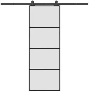 vidaXL Schiebet&uuml;r mit Beschlag 76x205 cm ESG-Glas & Aluminium 3332864