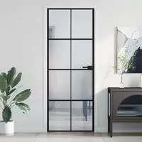 Innent&uuml;r Schlank Schwarz 76x201,5 Cm Hartglas Und Aluminium Vidaxl