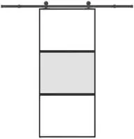 vidaXL Schiebet&uuml;r mit Beschlag 90x205 cm Hartglas & Aluminium
