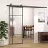 vidaXL Schiebetür ESG-Glas und Aluminium Mattiert 90x205 cm Schwarz 151679