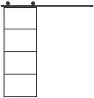vidaXL Schiebet&uuml;r mit Beschlag 76x205 cm ESG-Glas & Aluminium