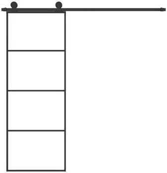 vidaXL Schiebet&uuml;r mit Beschlag 76x205 cm ESG-Glas & Aluminium 3152146