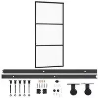 vidaXL Schiebet&uuml;r mit Beschlag ESG-Glas & Aluminium 90x205 cm