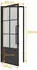 Inova Loft Glastür 830 x 2115 mm Klarglas 6 Felder Kickplatte DIN Links Komplettset Beschlag in Schwarz mit Griffstange und Zarge
