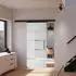 Inova Glasschiebetür Blockstreifen 900 x 2035 mm Komplettset Schwarz mit Stabgriff inkl. 2Seitiger Softclose