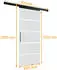 Inova Glasschiebetür Blockstreifen 900 x 2035 mm Komplettset Schwarz mit Stabgriff inkl. 2Seitiger Softclose