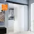 Inova Glasschiebetür Vollflächig Satiniert 900 x 2035 mm Komplettset Schwarz mit Stabgriff inkl. 2Seitiger Softclose