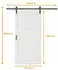 Inova Holzschiebetür Weiß 900 x 2150 mm Komplettset Schwarz mit Bügelgriff inkl. 2Seitiger Softclose