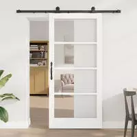 vidaXL Schiebet&uuml;r ORKDAL Wei&szlig; und Schwarz 93 x 202 cm