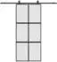 vidaXL Schiebetür mit Beschlag Schwarz 90x205 cm Hartglas 3375881