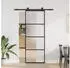 vidaXL Schiebetür mit Beschlag 76x205 cm ESG-Glas & Aluminium 3332862