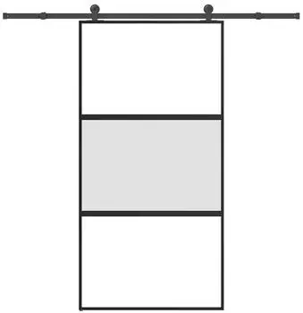 vidaXL Schiebet&uuml;r mit Beschlag 102,5x205 cm Hartglas & Aluminium 3332952