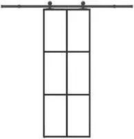 vidaXL Schiebet&uuml;r mit Beschlag 76x205 cm ESG-Glas & Aluminium