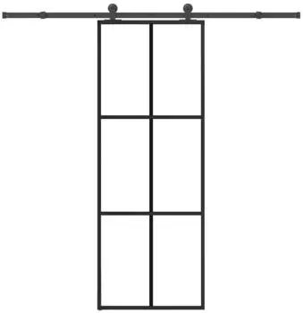vidaXL Schiebet&uuml;r mit Beschlag 76x205 cm ESG-Glas & Aluminium 3332818