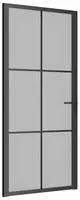 vidaXL Innent&uuml;r 93x201,5 cm Schwarz Mattglas und Aluminium