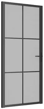 vidaXL Innent&uuml;r 93x201,5 cm Schwarz Mattglas und Aluminium 350558