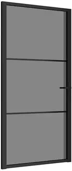 vidaXL Innent&uuml;r 102,5x201,5 cm Schwarz ESG-Glas und Aluminium 350563