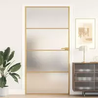 vidaXL Innent&uuml;r Schlank Golden 102,5x201,5 cm Hartglas und Aluminium