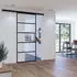 Inova Glasschiebetür Klar Schwarze Streifen 1025 x 2200 mm Komplettset mit Stabgriff inkl. 2Seitiger Softclose