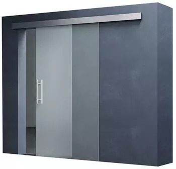 Mai & Mai Amalfi Glasschiebetür Vollsatiniert Stangengriff Softclose 102,5x215cm 8mm ESG (TS14H-1025)