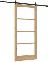 vidaXL Schiebet&uuml;r Nat&uuml;rlich und Schwarz 93 x 202 cm