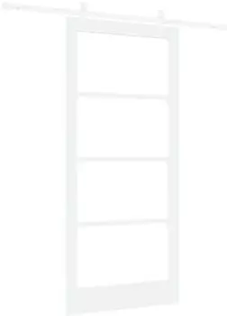 vidaXL Schiebet&uuml;r Massivholz Kiefer und Glas Wei&szlig; 93x202cm (3332232)