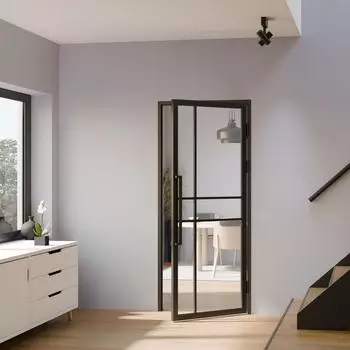Inova Loftstyle Glastür Drehtür Klarglas Komplettset mit Zarge 830x2115mm (Loftstyle)