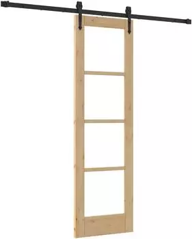vidaXL Schiebet&uuml;r Natur und Schwarz 61x198,5cm (3332377)